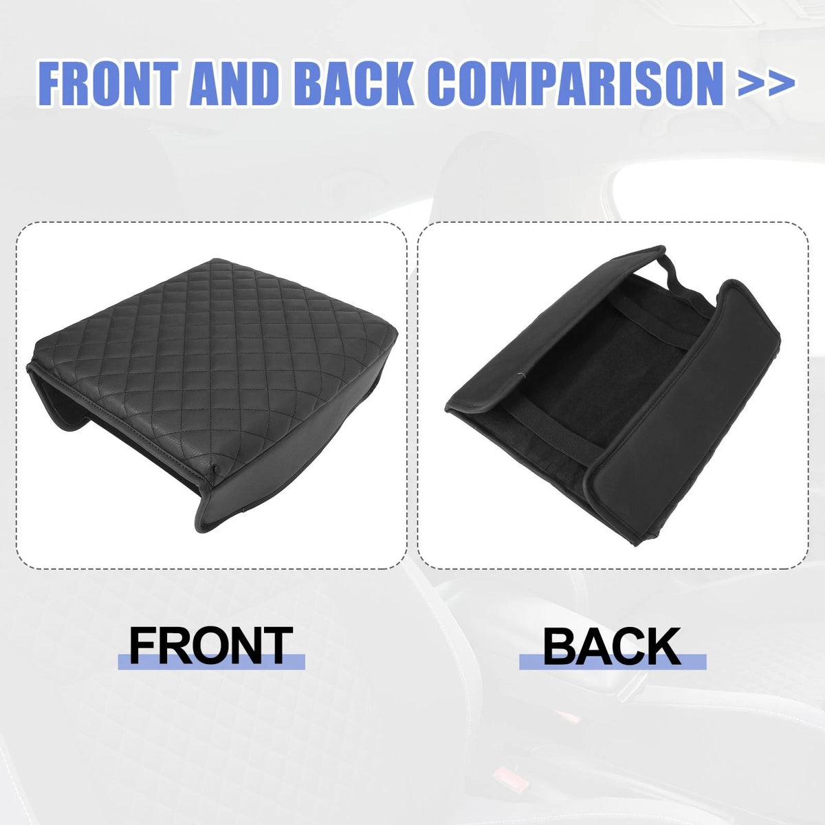 Car Center Console Lid Armrest Cover for Ford F-150 (2015-2018) Black