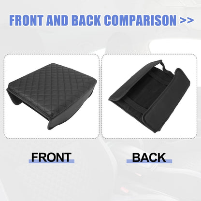 Car Center Console Lid Armrest Cover for Ford F-150 (2015-2018) Black