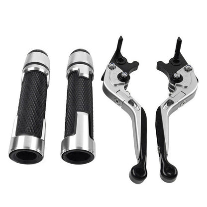Silver Extendable Brake Clutch Levers & Handlebar Grips for Suzuki GSXR150