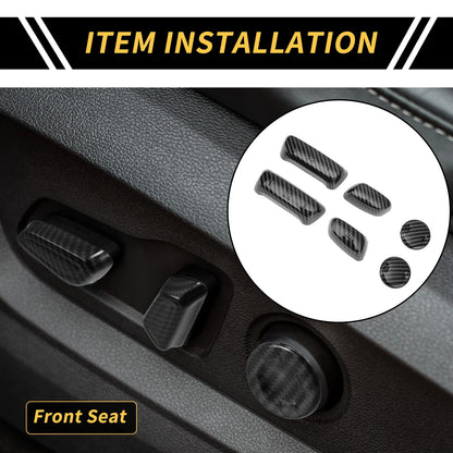 Carbon Fiber Pattern Seat Adjustment Button Cover for Toyota Tundra (2014–2021)