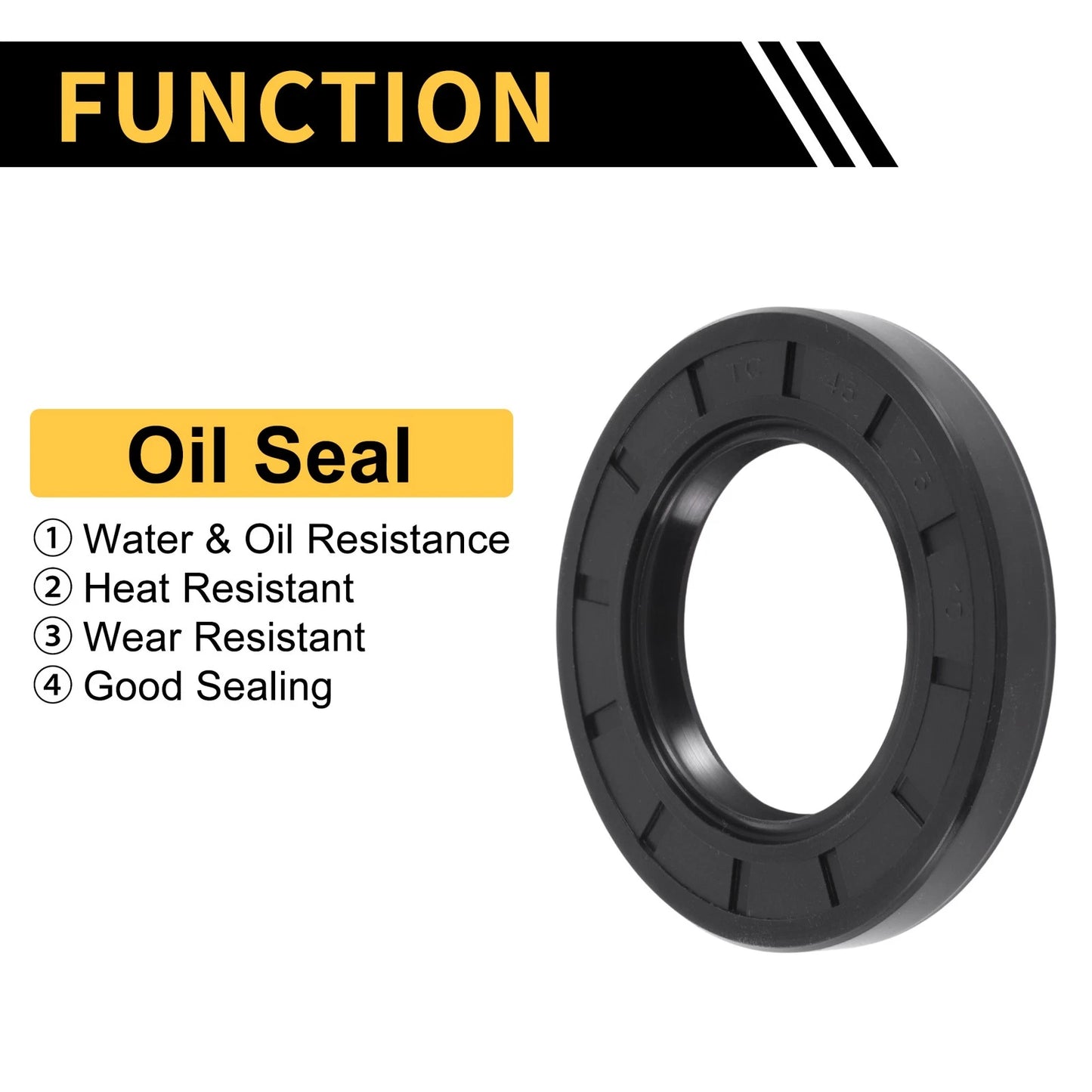 Oil Seal 45x75x10mm 5 Pcs Seal Ring Rotary Shaft Seal NBR Rubber
