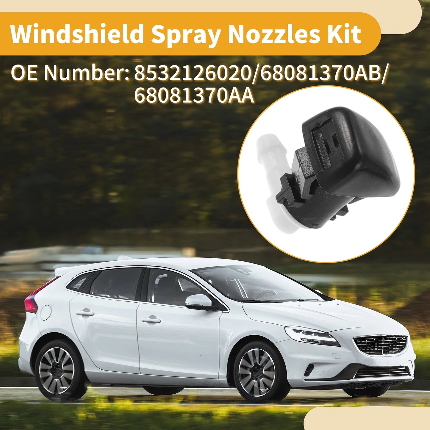 Washer Nozzle Kit with Gaskets for Dodge Dart (2012 - 2016)