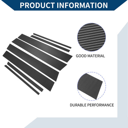 8 Pcs Black Carbon Fiber Window Trim Covers for Toyota RAV4 (2013-2018)
