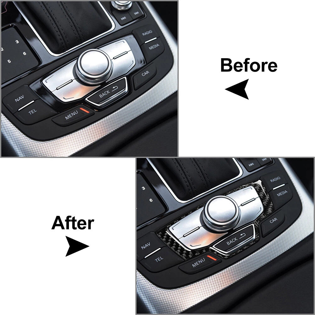 Carbon Fiber Multimedia Knob Cover Trim for Audi A6 A7 (2012-2018)