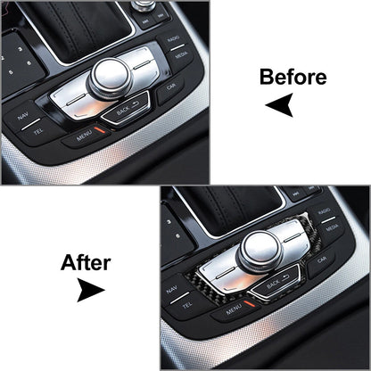 Carbon Fiber Multimedia Knob Cover Trim for Audi A6 A7 (2012-2018)