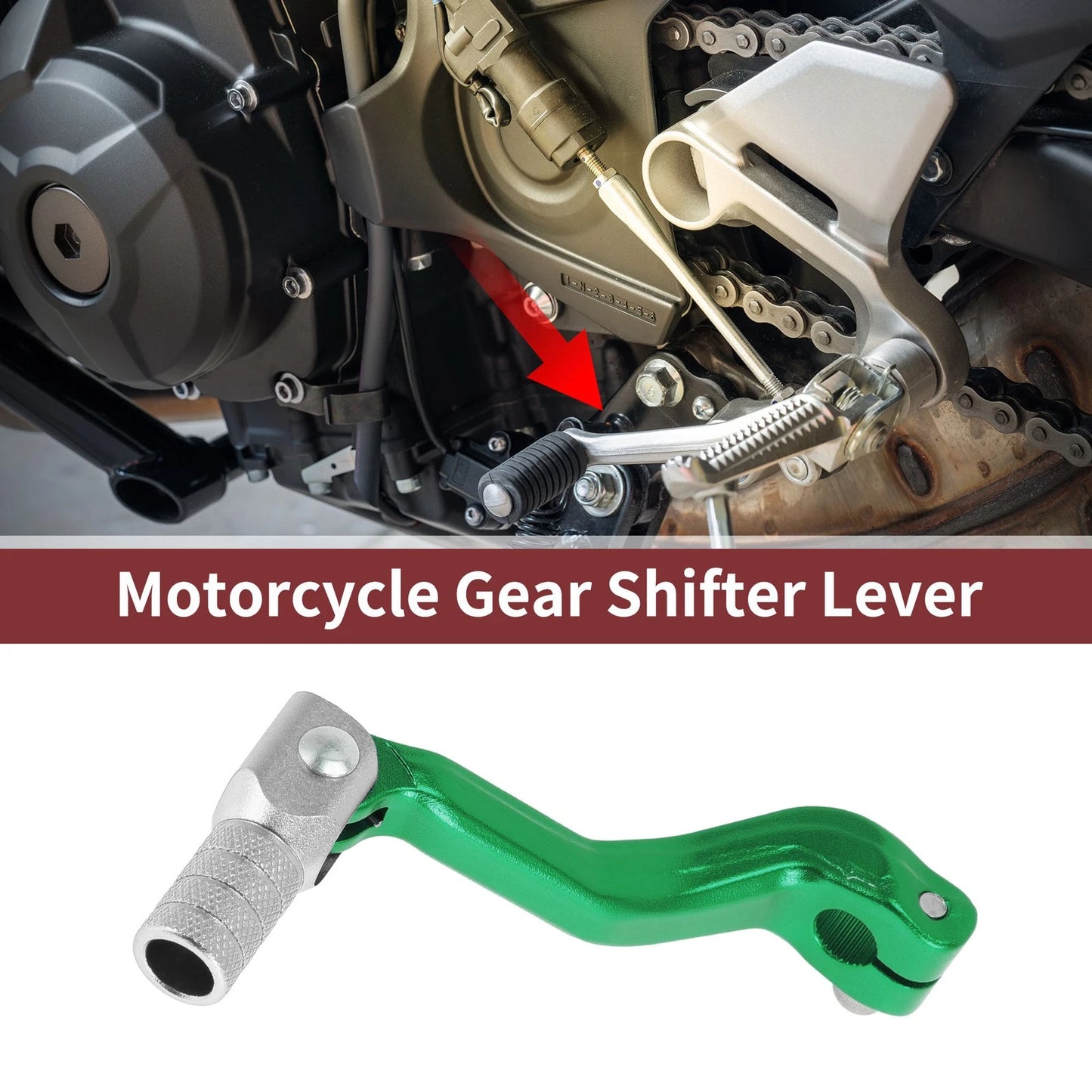 Folding Motorcycle Gear Shifter Lever for Kayo T2 Green