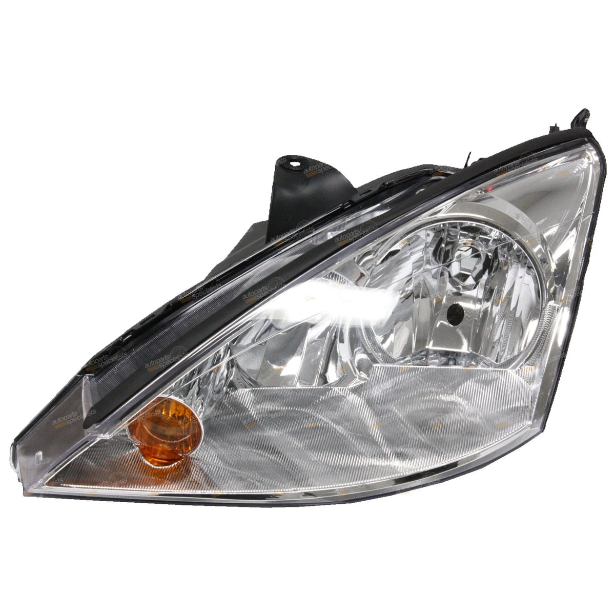LH+RH Chrome Headlights Pair for Ford Focus LR Sedan/Hatch (2002-2005)