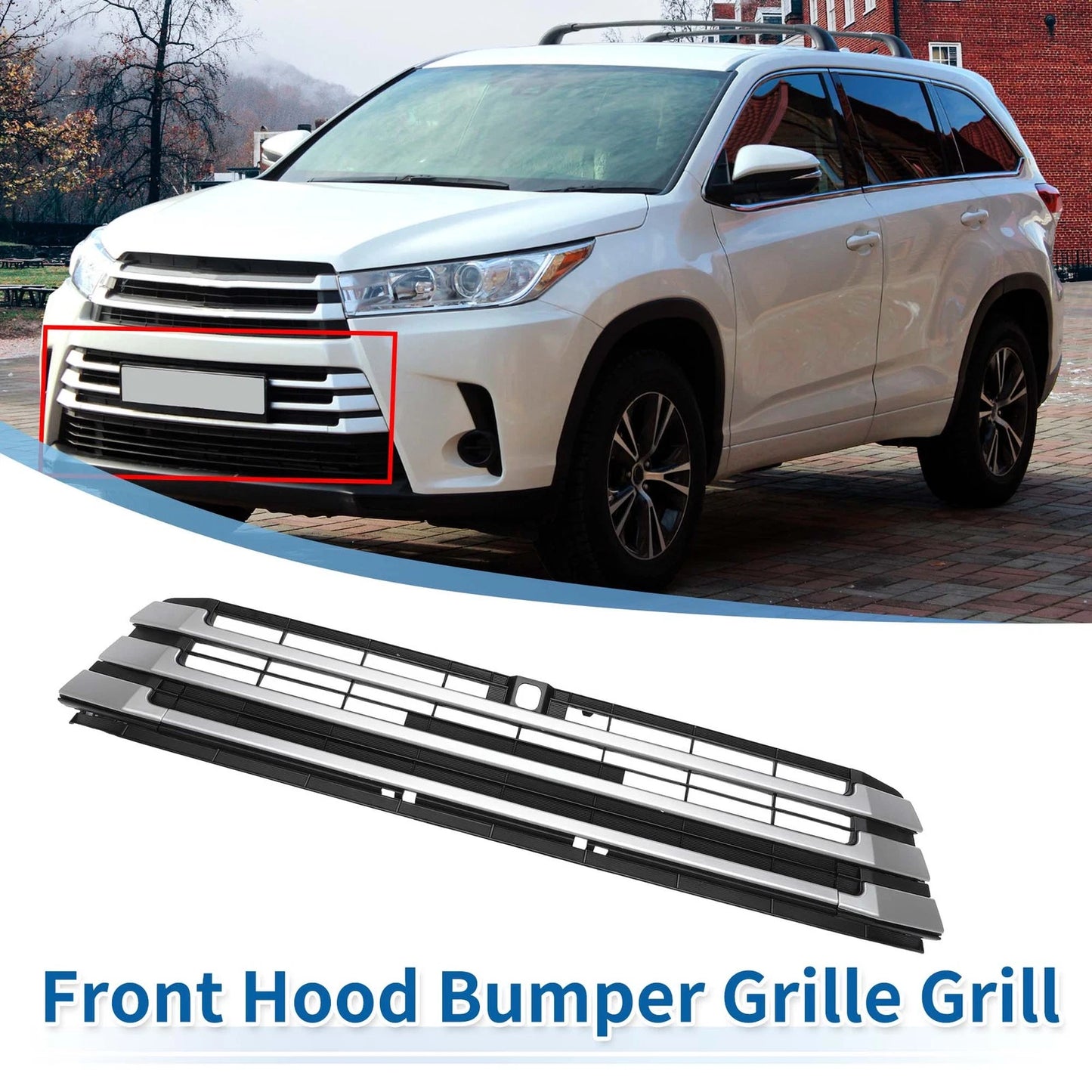 Front Hood Bumper Grille for Toyota Highlander (2017-2019)