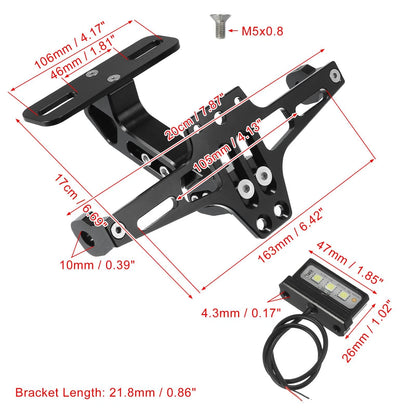 1 x License Plate Bracket for Universal Motorcycle Fender