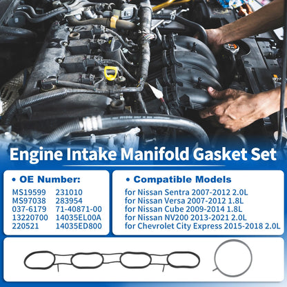 Intake Manifold Gasket Set for Nissan NV200 (2013-2021) 2.0L