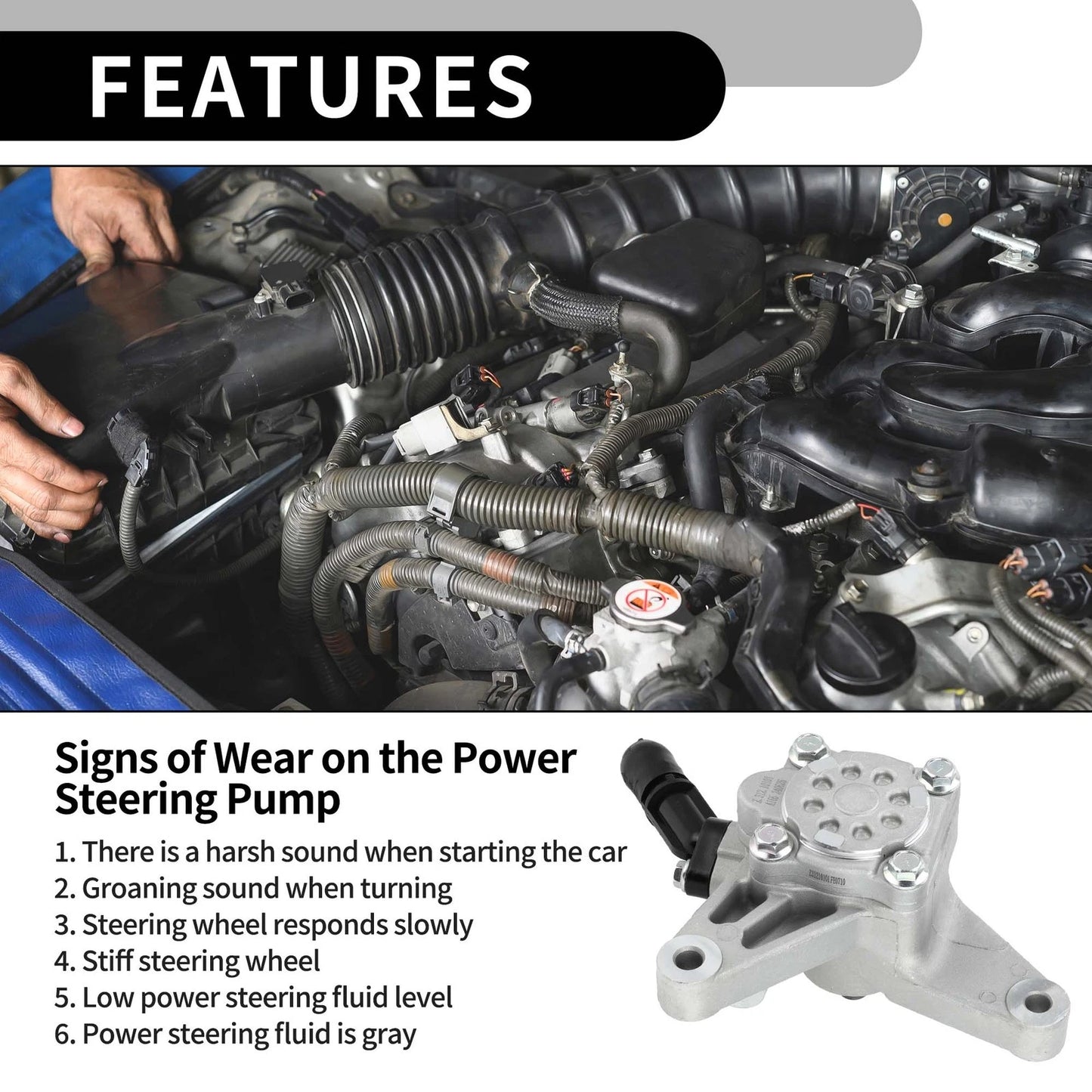 Power Steering Pump for Acura TL, Honda Pilot (2004-2008)