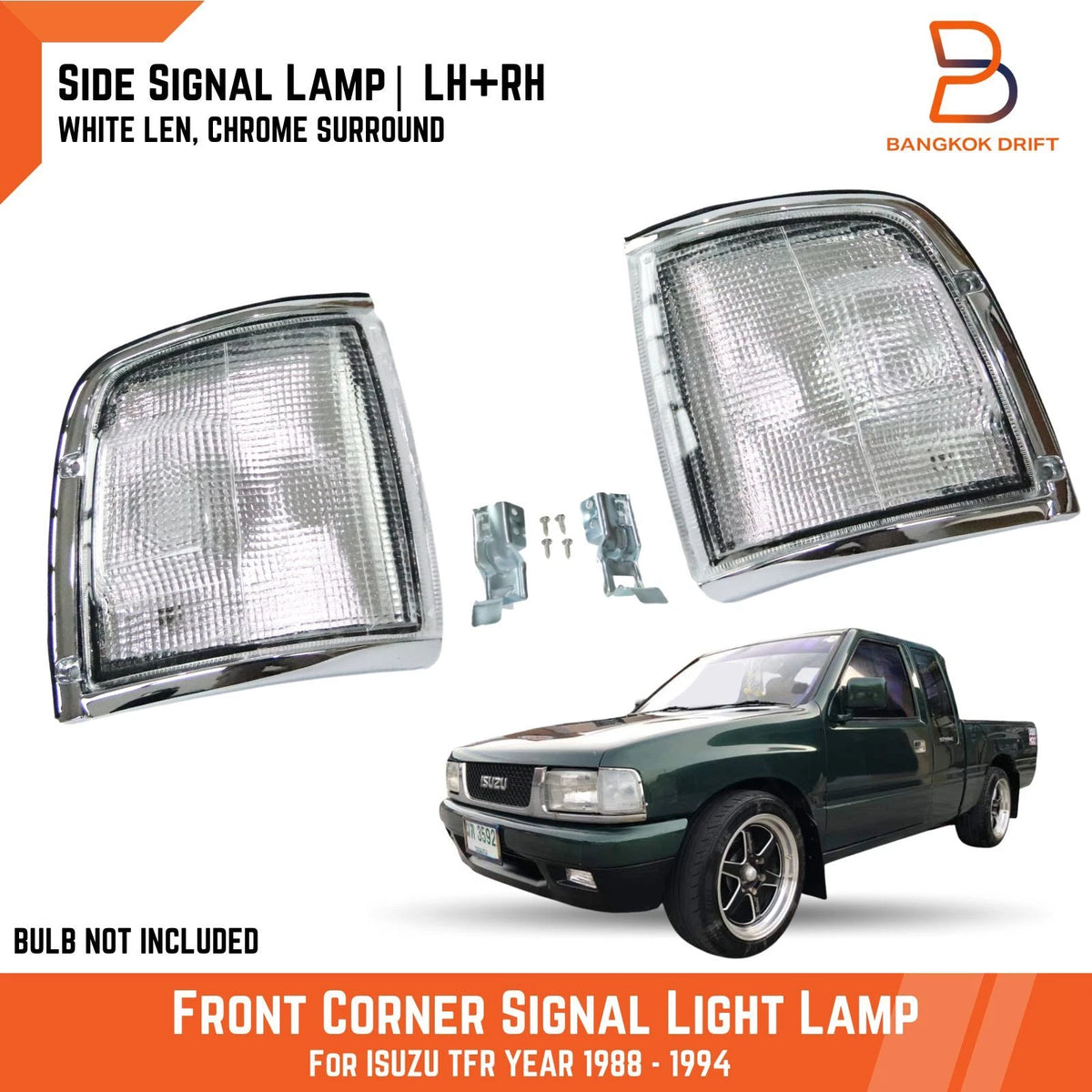 White Lens Front Corner Turn Signal Light for Holden Rodeo TF TFR (1997-2003)