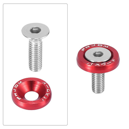 8 x Red M6 Release Fastener Bumper Washer Bolt Trunk Mudguard for Car