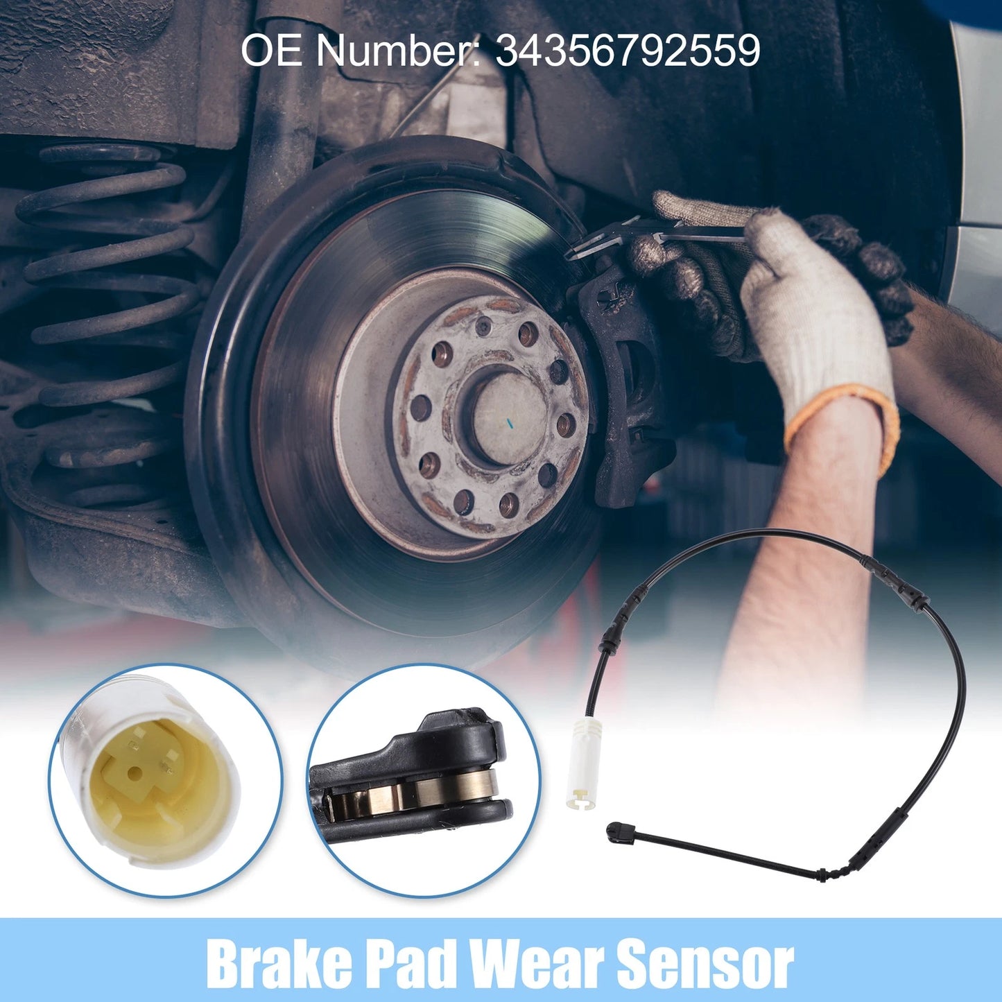 Brake Pad Sensor Front Disc Wear Indicator for BMW Black