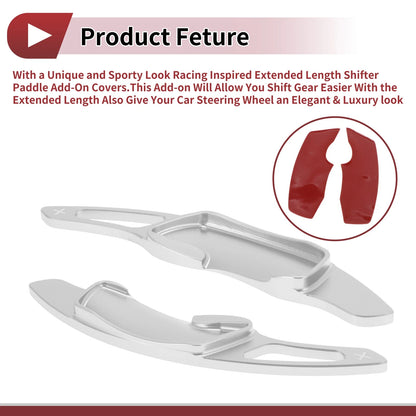 Silver Tone Aluminum Alloy Steering Wheel Paddles for Subaru Impreza (2008-2021)