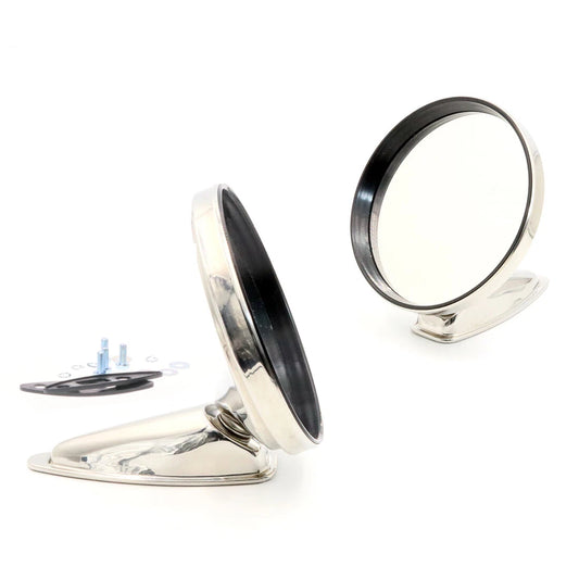 Chrome Stainless Steel Door Fender Mirror Set for Porsche 912/911 Carrera RS