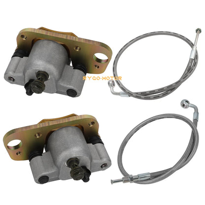 2 x Front Brake Calipers & Hose Lines for Polaris Scrambler 500 (2005–2009)