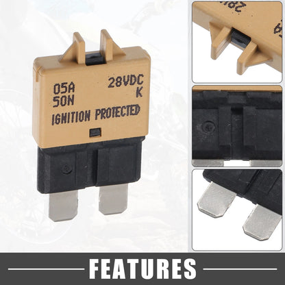 Circuit Breaker Blade Style Fuse 5A 28V Resettable Fuse for Car Marine Khaki