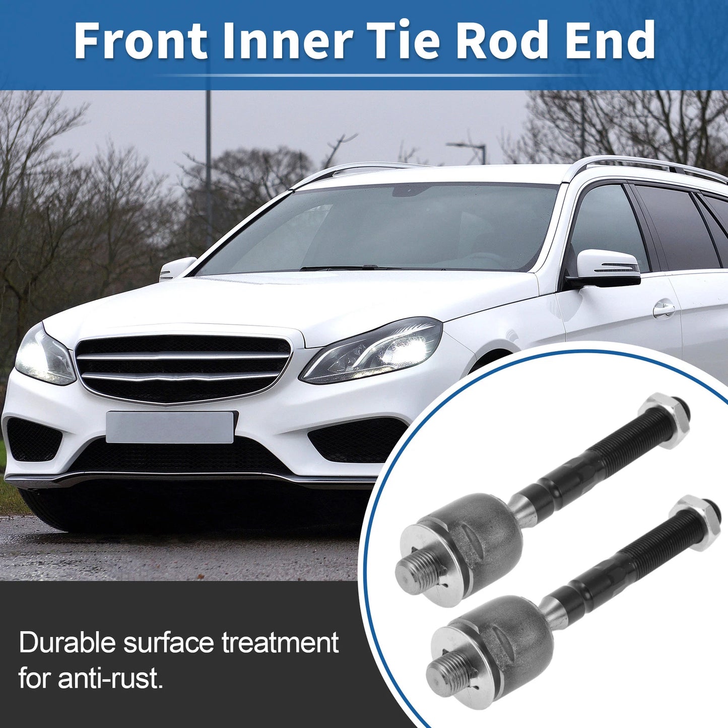 2 x Front Inner Tie Rod End Links for Mercedes-Benz ML320 (1998-2003)