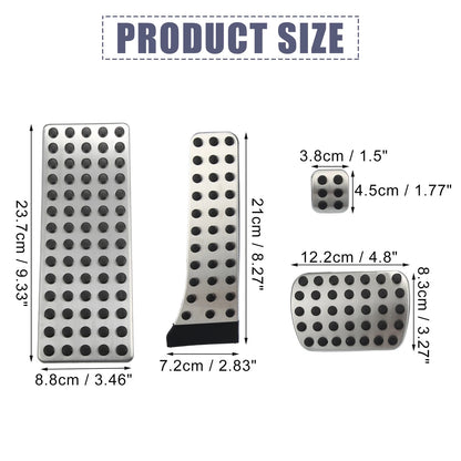 4 Pcs Accelerator & Brake Pedal Covers for Mercedes-Benz W203 W204 (2000-2015)