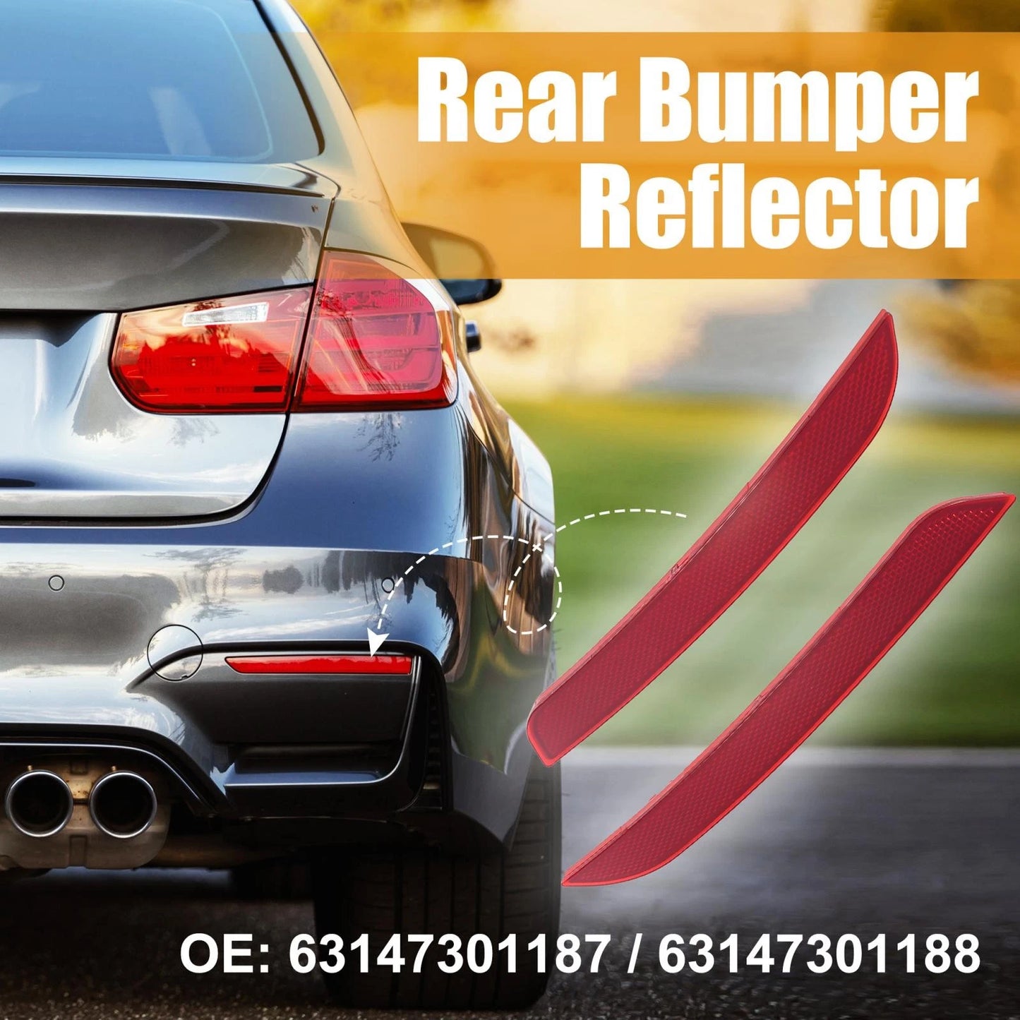 Rear Bumper Reflector Strip Cover  Left Right for BMW 440i (2017-2020)