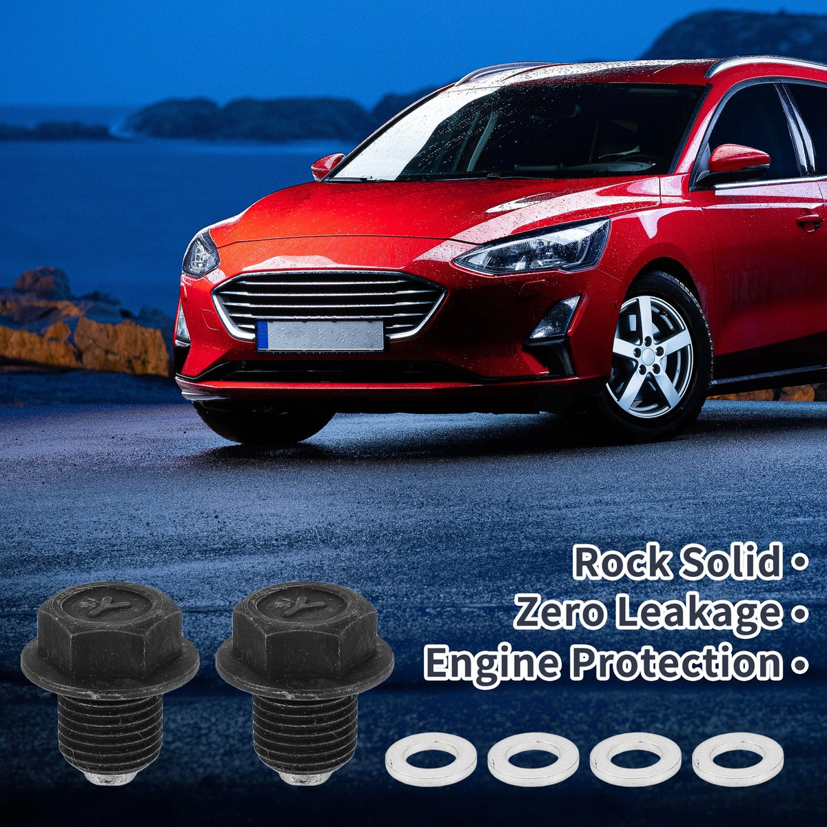 Set M10x1 0.71" Engine Oil Drain Plug W/ Gasket for Car Motorcycle Boat