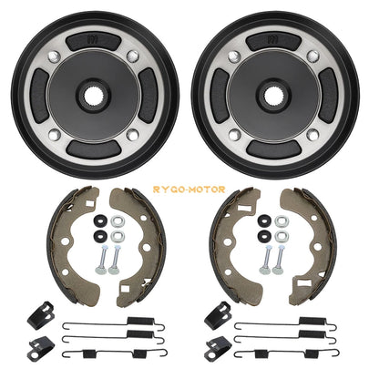 Rear Brake Drums & Brake Shoes for Kawasaki Mule 2510 3000 3010 3020 4000 4010