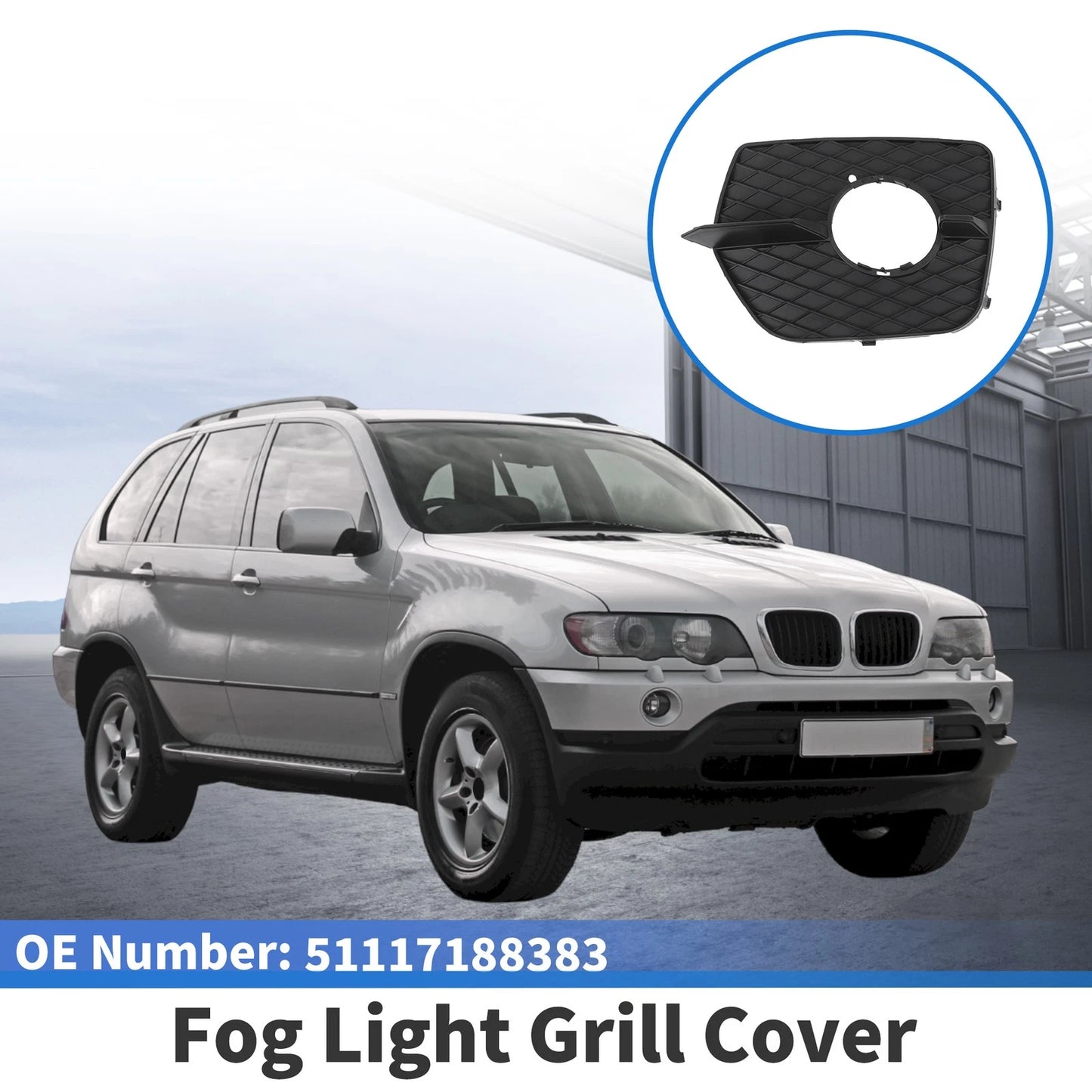 Front Left Fog Light Grill for BMW X6 2008-2014 (1 x Black)