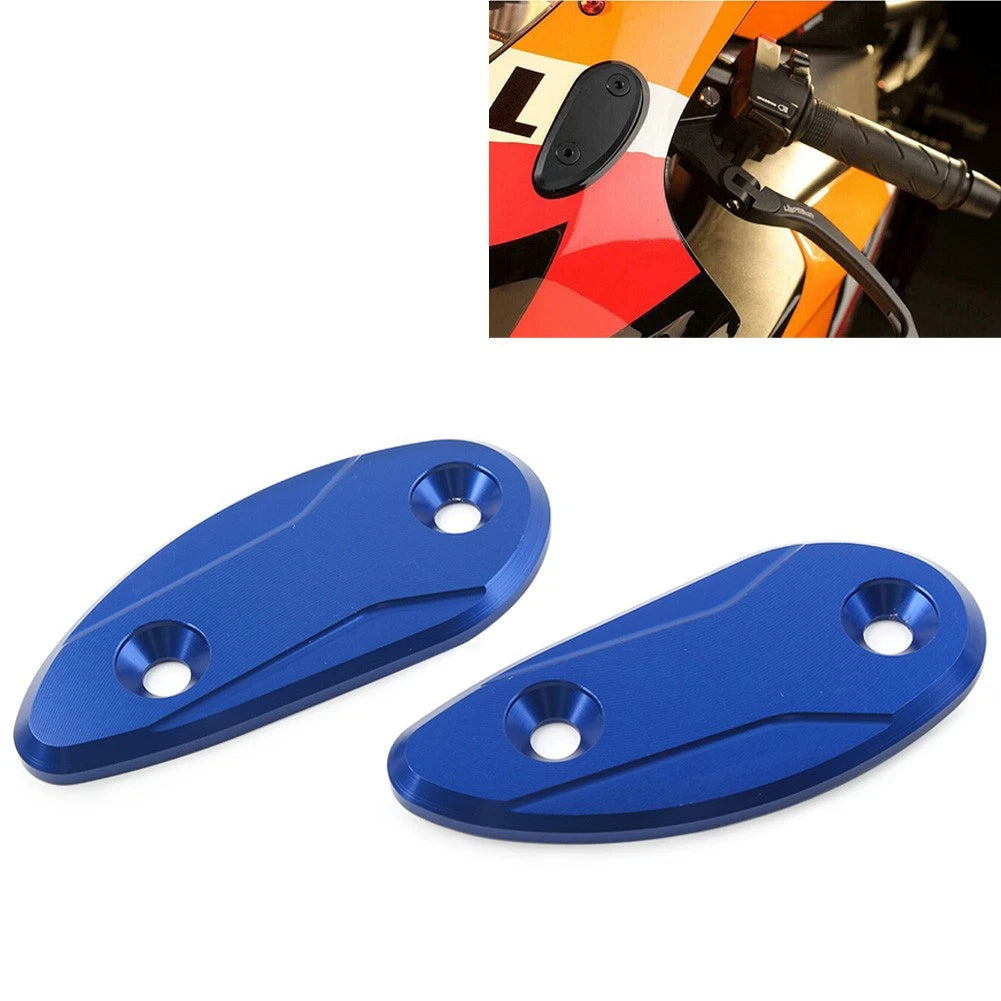 Rearview Mirror Block Off Base Plates for Honda CBR1000RR 2008-2017 - Blue