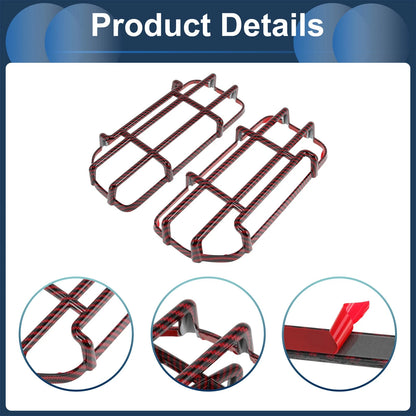 Carbon Fiber Red Headlight Trim Bezels for Ford  -  Pair