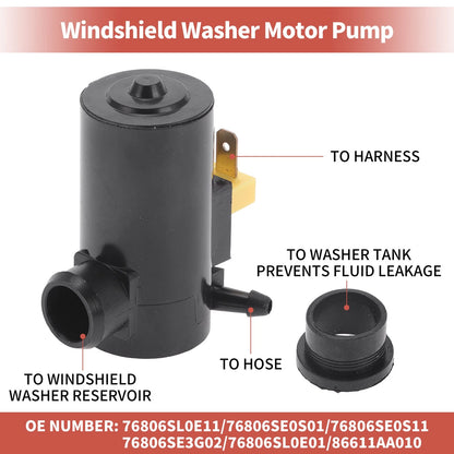 Windshield Washer Pump w/Grommet for Subaru (2008-2014)