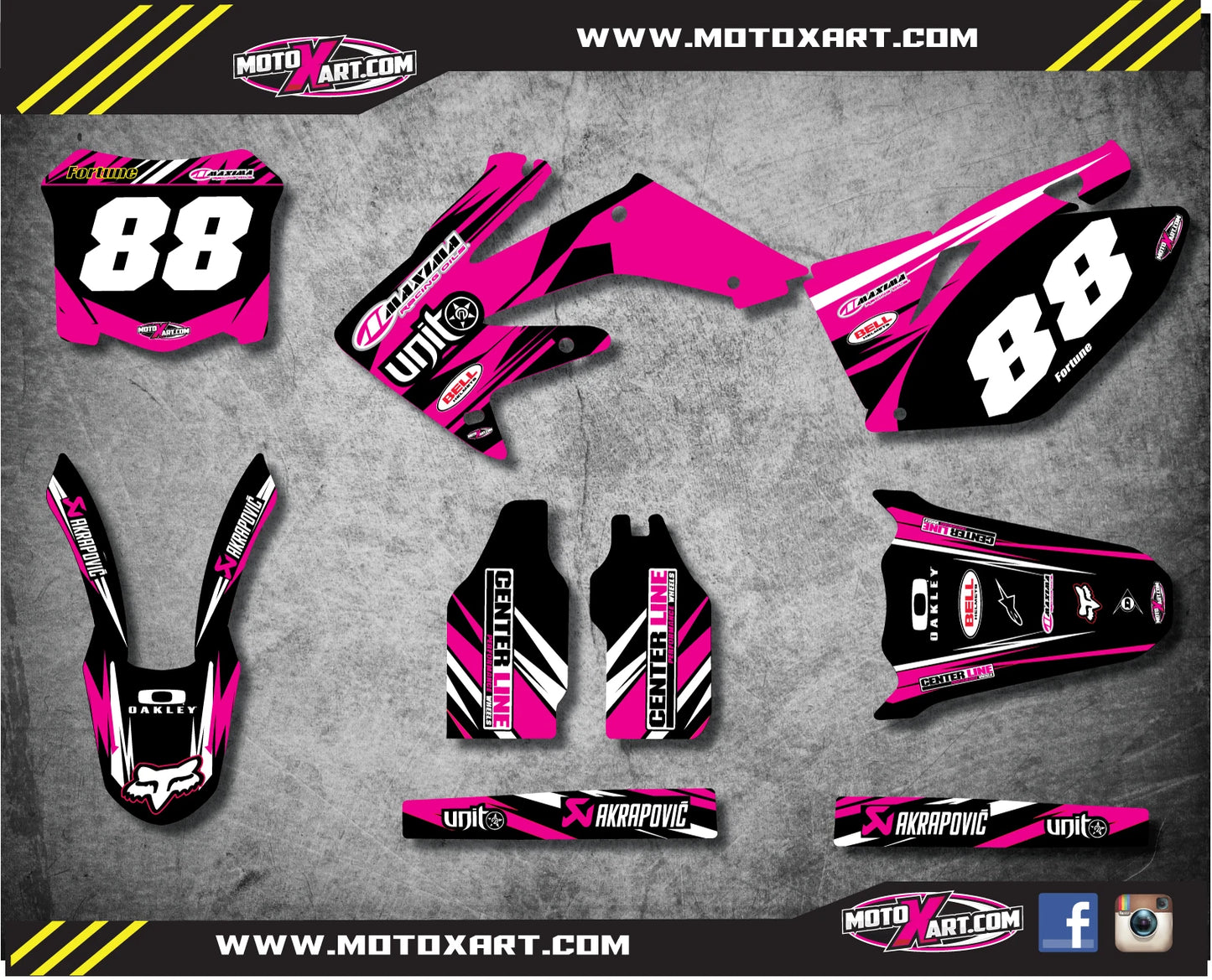 Custom Graphics Full Kit for Honda CRF 250 (2008-2009) PINK DIGGER Style