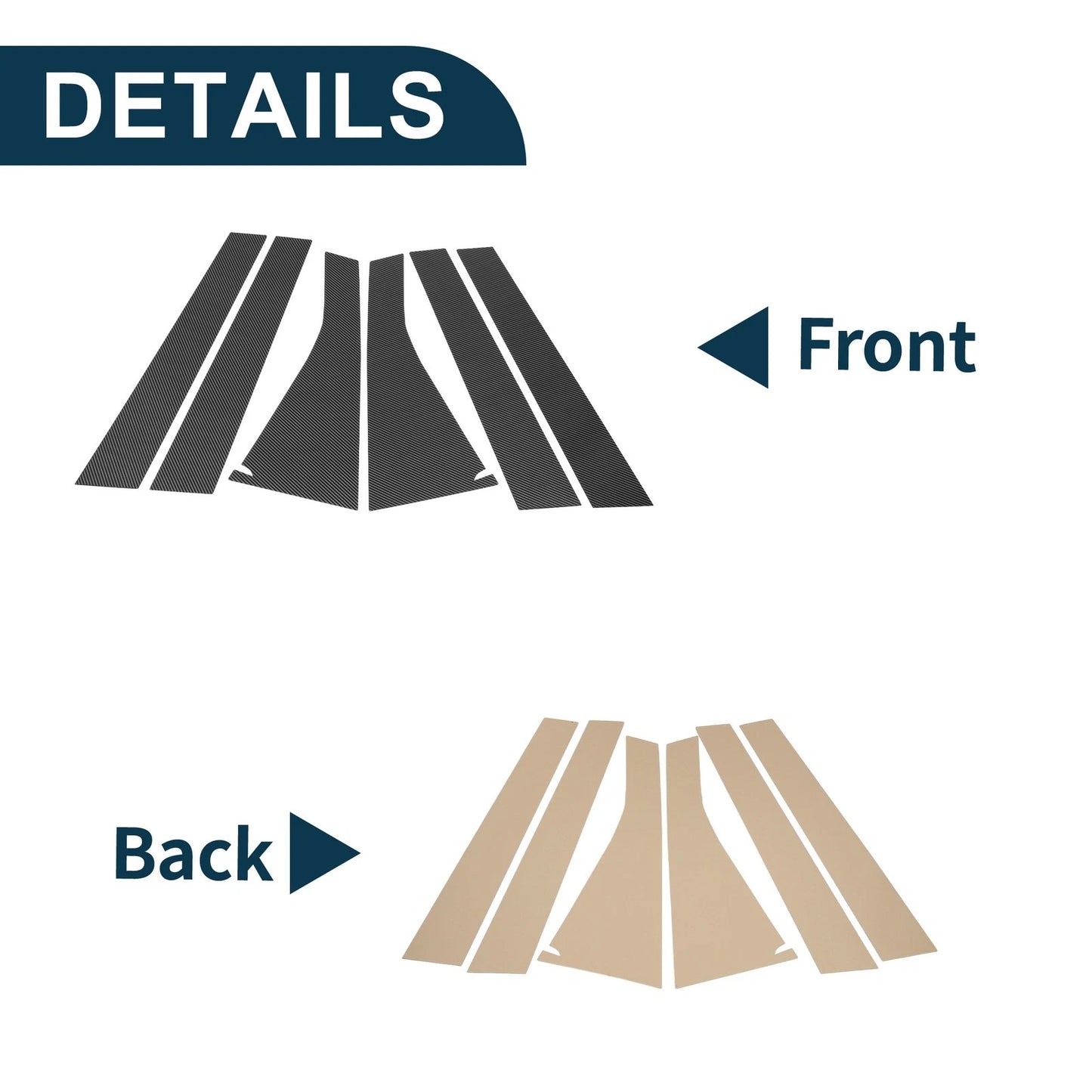 6 Pcs Door Pillar Window Trim for Honda Odyssey (2009-2014) Carbon Fiber