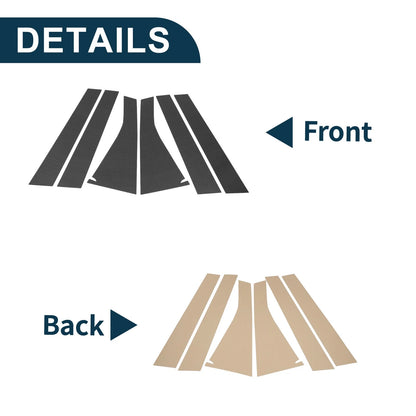 6 Pcs Door Pillar Window Trim for Honda Odyssey (2009-2014) Carbon Fiber
