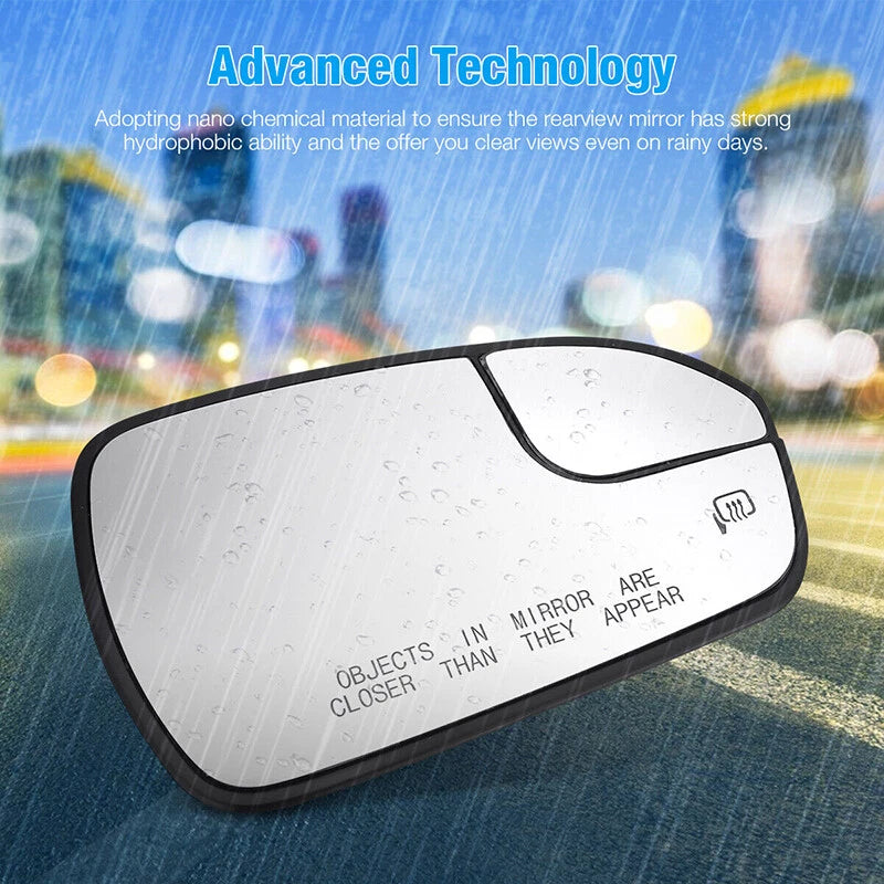 Right Side View Mirror Glass Assembly for Ford Fusion (2013-2020)