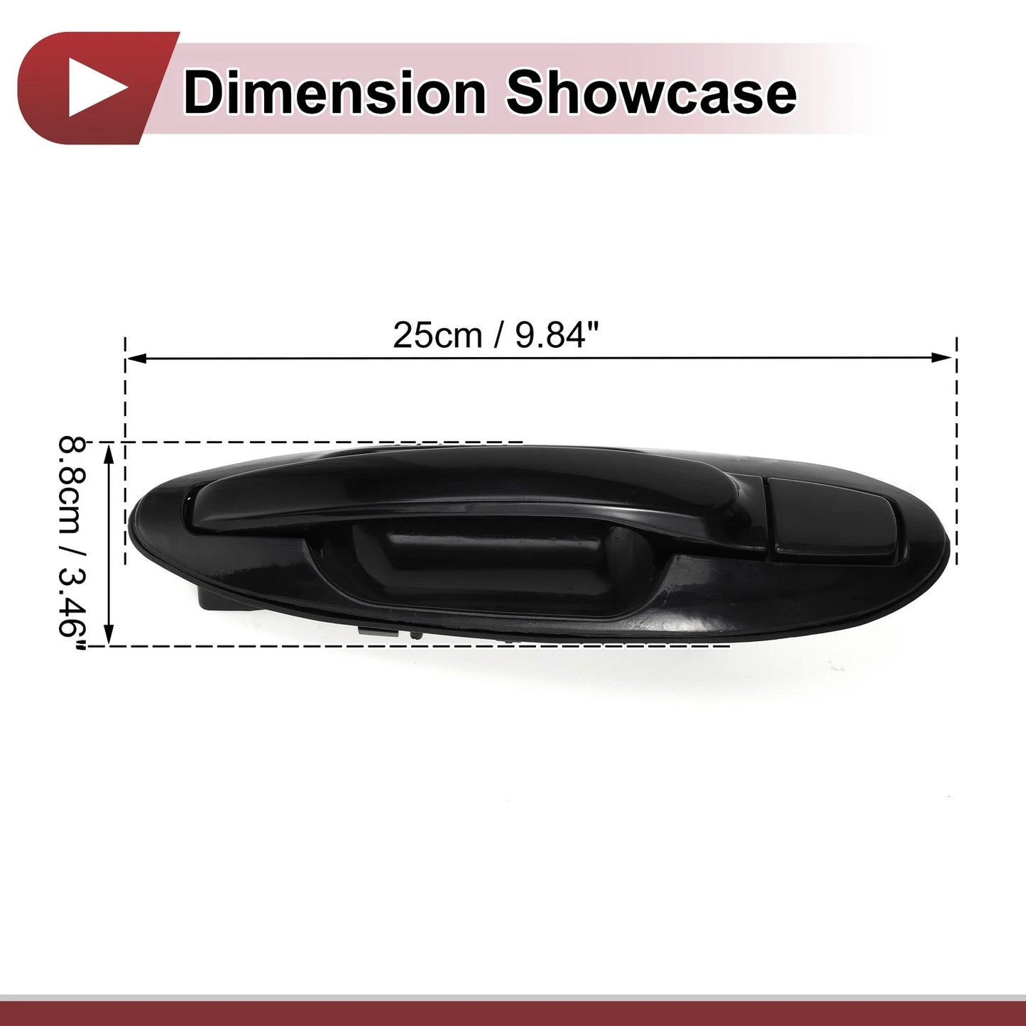 Exterior Door Handle for Hyundai Sonata Rear Left Black ABS (2011-2019)
