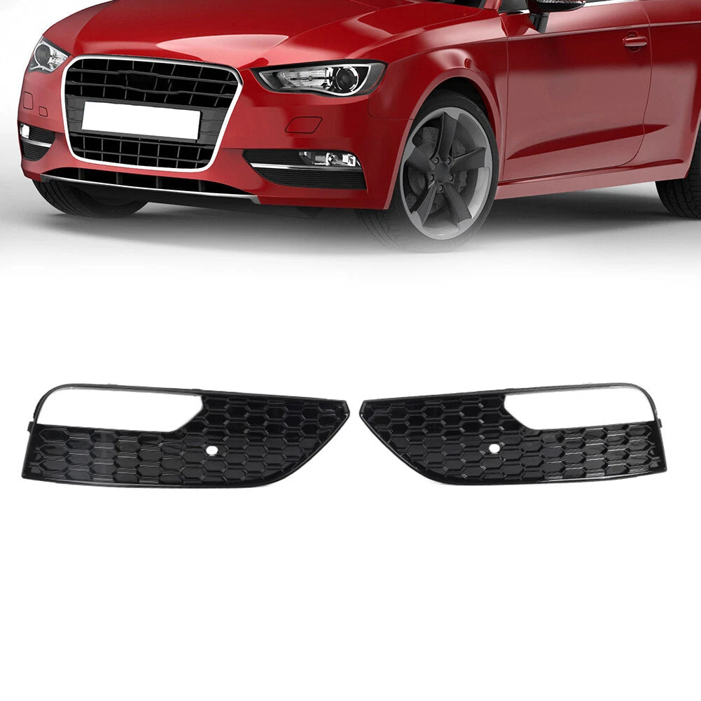 Mesh Front Bumper Fog Light Lamp Frame Grill for Audi A3 (2012-2016)