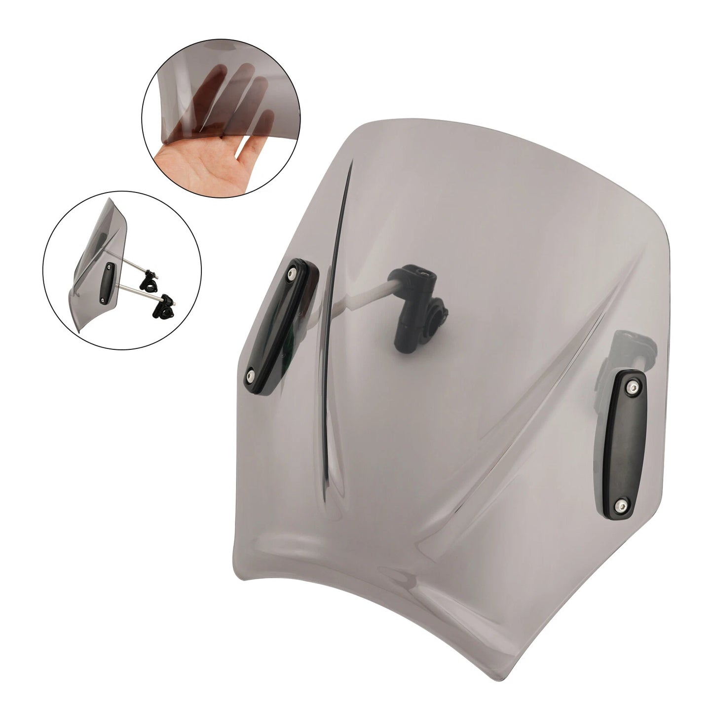 Windshield for motorcycles with 22 mm/7/8" handlebars