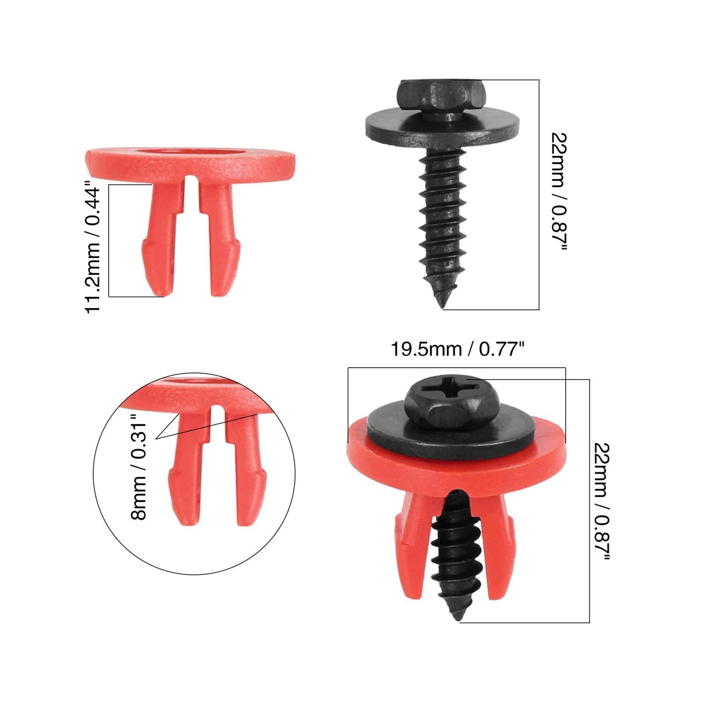 10 x Engine Undertray Cover Clips for Ford Focus (2000-2011)