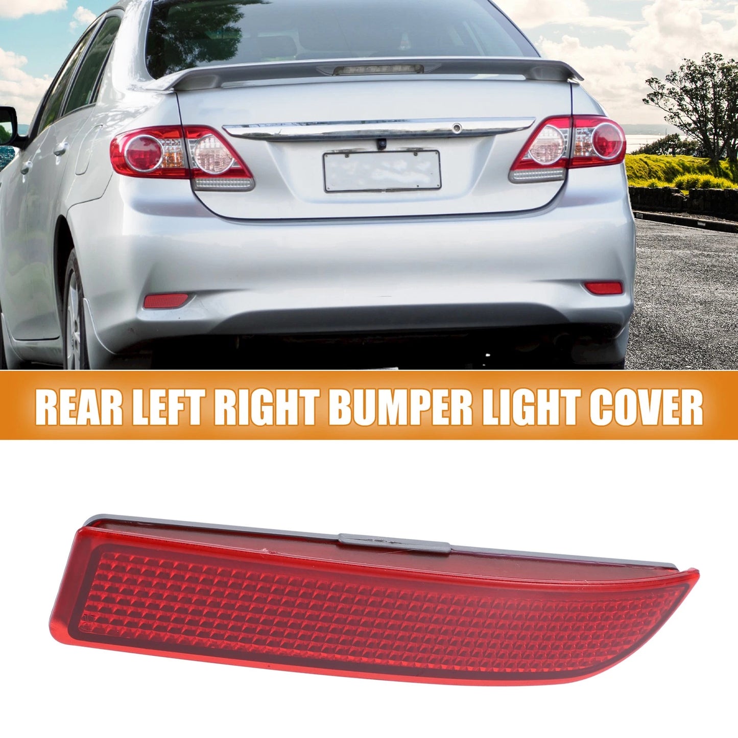 Rear Bumper Reflector Light Covers  Red for Toyota RAV4 (2013-2018)