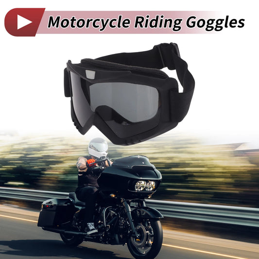 1Pc Goggles Deep Gray Lens Black Frame PC Cycling Sunglasses for Motorcycle
