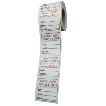 Oil Change Stickers for Car Window (200pcs)