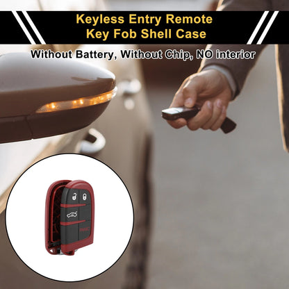 Key fob Shell Case 4 Button for Dodge Charger Black Red