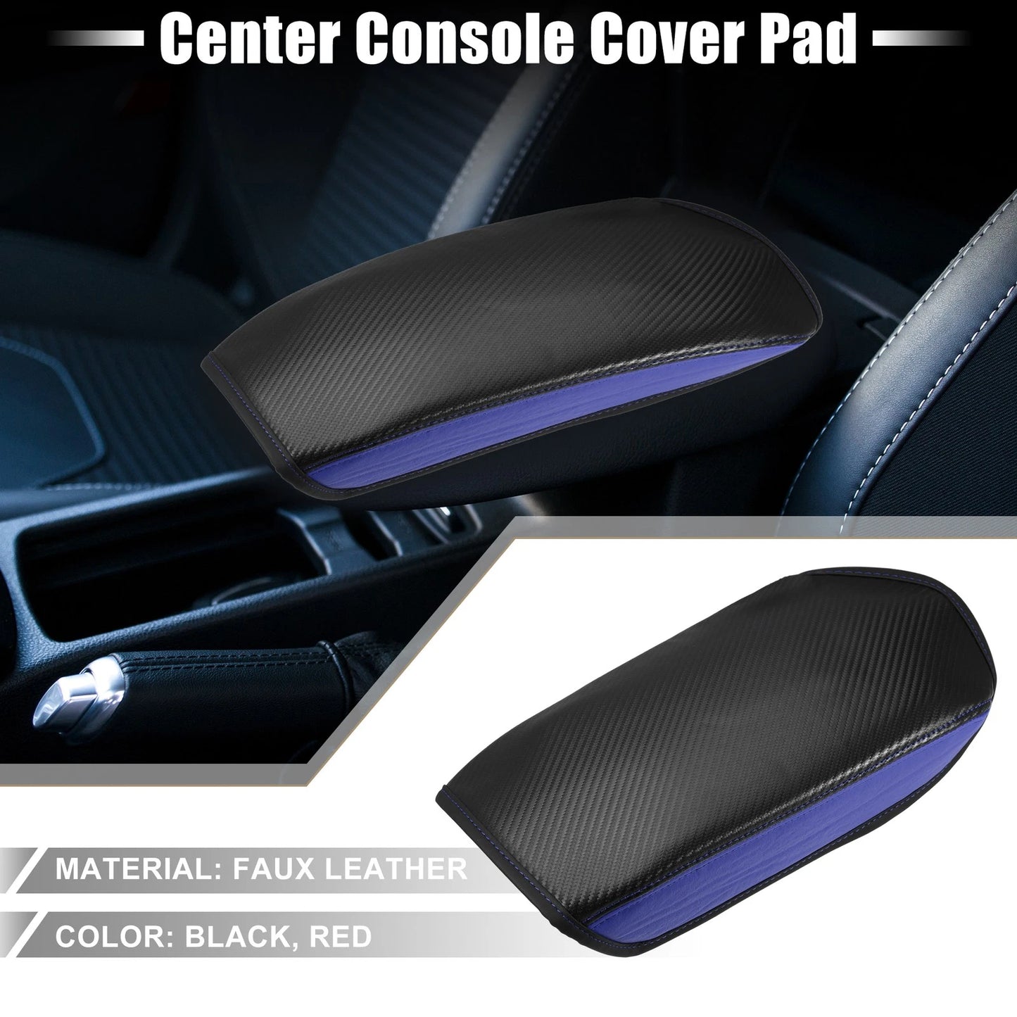 Center Console Cover for Mitsubishi Outlander Carbon Fiber Black Blue