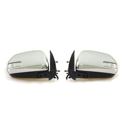 Chrome Electric LED Door Wing Mirrors for Toyota Hilux MK7 2004-2015