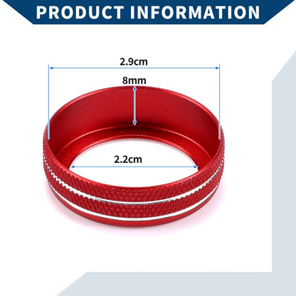 AC Climate Switch Knob Cover Ring for Ford Mustang 2015-2021 Red