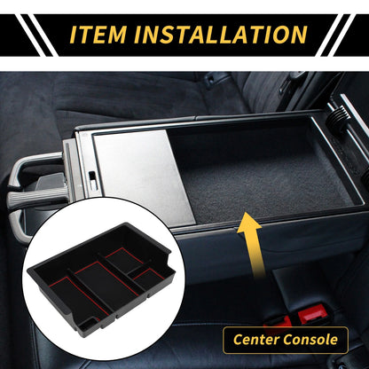 Center Console Organizer Tray for Chevy Silverado & GMC Sierra Black Red