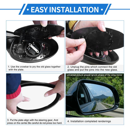 Driver Side Non-Heated Mirror Glass for Toyota Previa (1991-1997)