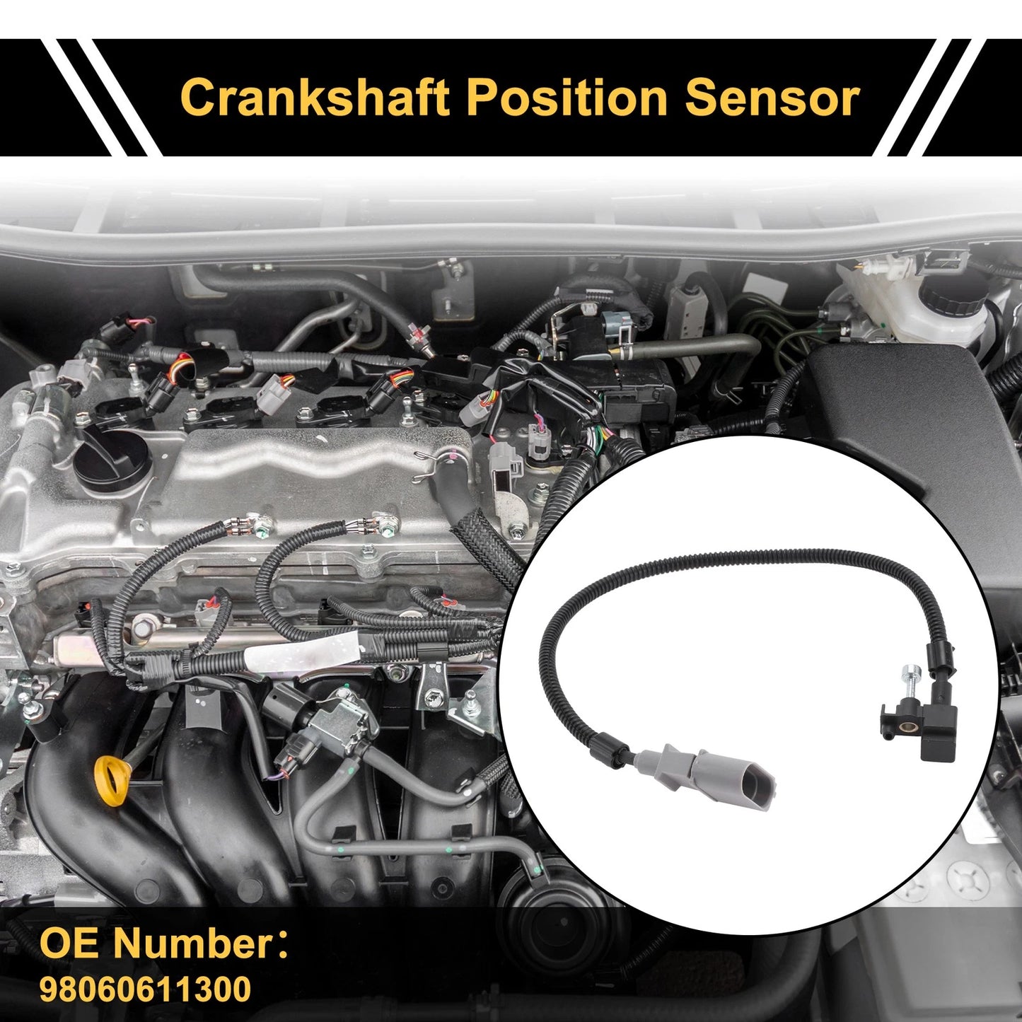 1 x Crankshaft Position Sensor for Porsche Carrera GT 5.7L (2004-2006)