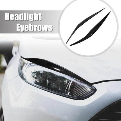 Headlight Eye Lid Cover 2 x Black for Ford Fiesta (2013-2016)